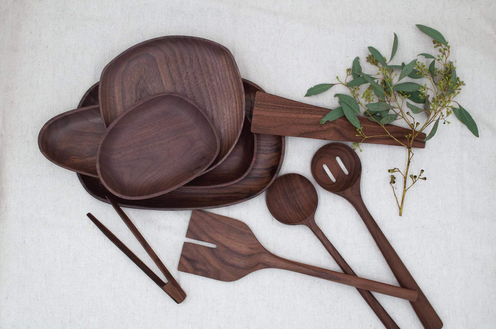 12’’ Walnut Wooden Round Spoon by JBrody & Co
