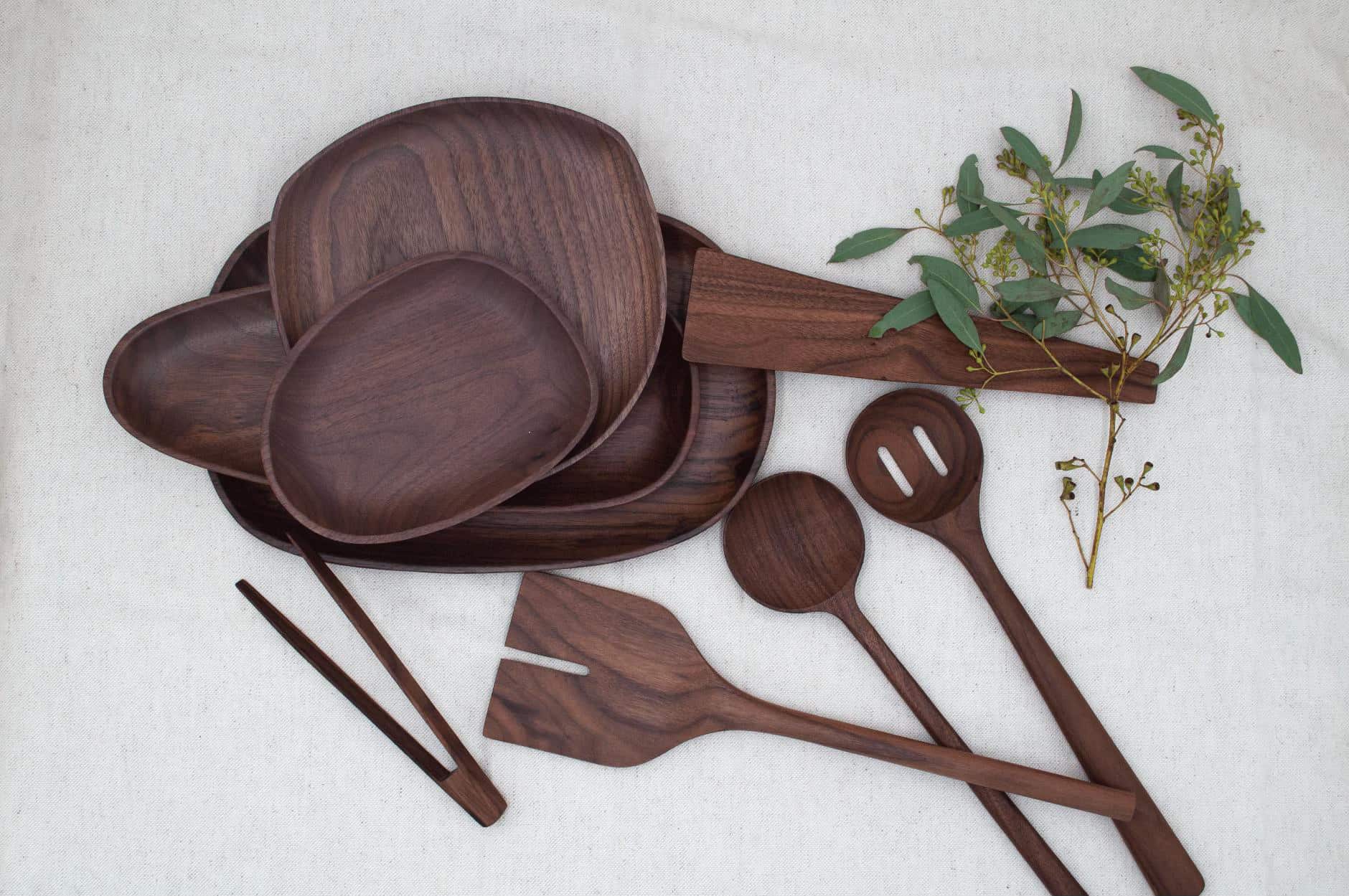 12’’ Walnut Wooden Round Spoon by JBrody & Co