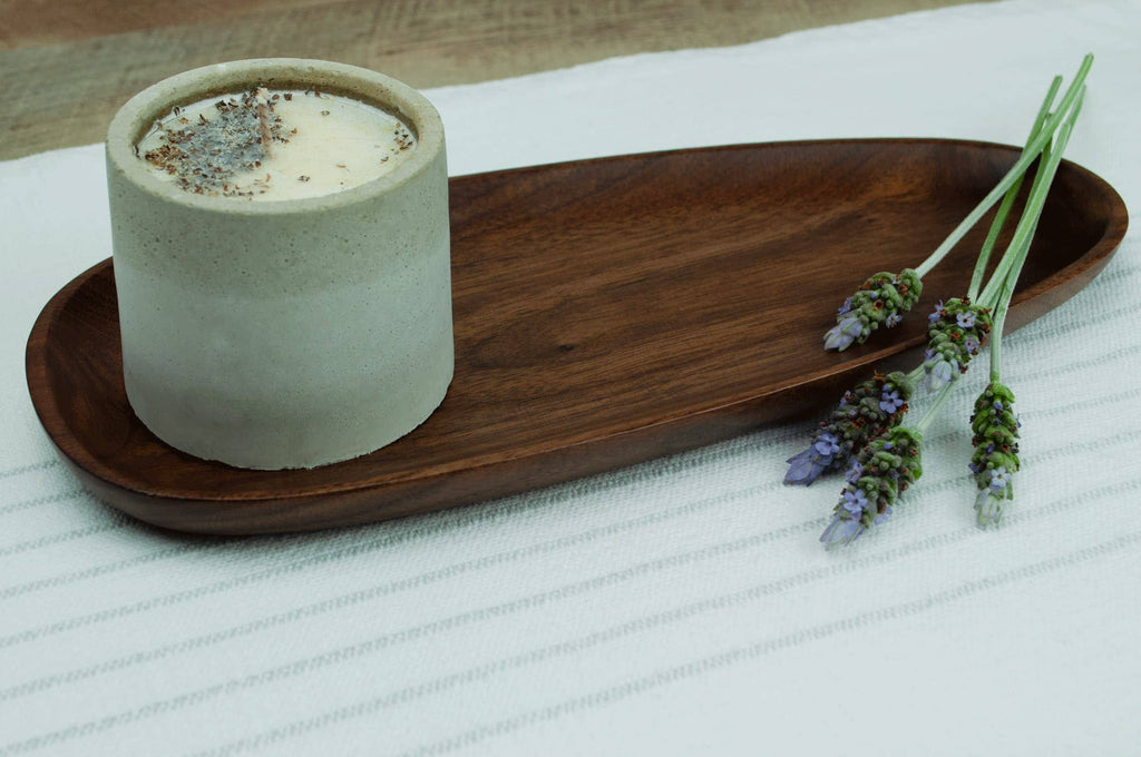 Oval Walnut Pebble Tray - Wood Serving Tray by JBrody & Co