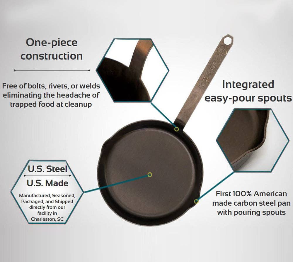 10" Carbon Steel Skillet by Cast-A-Way Carbon