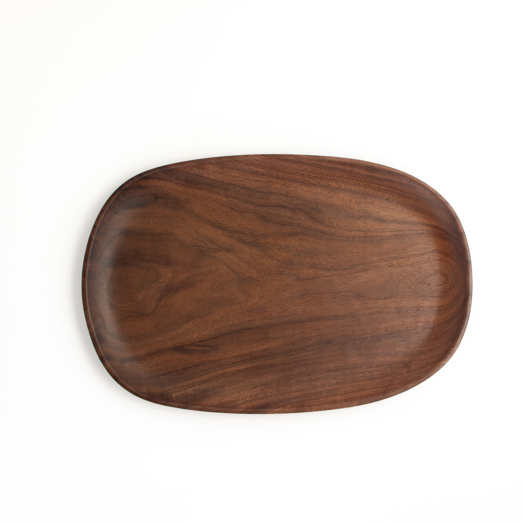 Large Walnut Pebble Tray - Wood Serving Tray by JBrody & Co