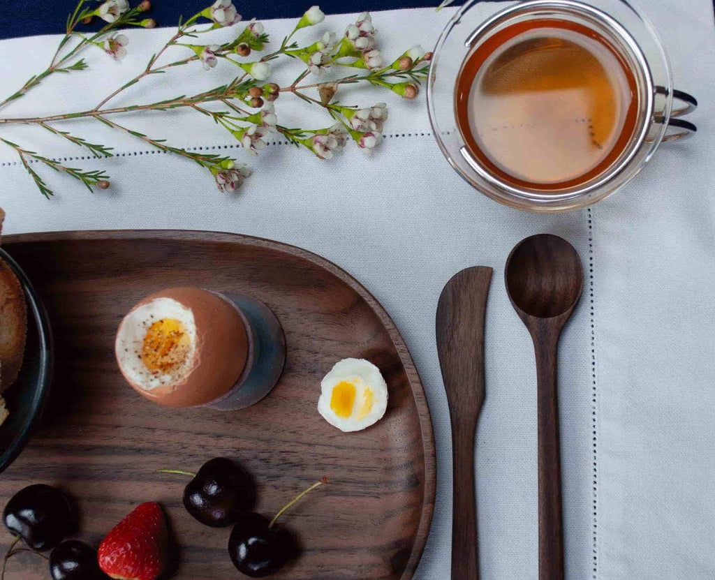 Large Walnut Pebble Tray - Wood Serving Tray by JBrody & Co