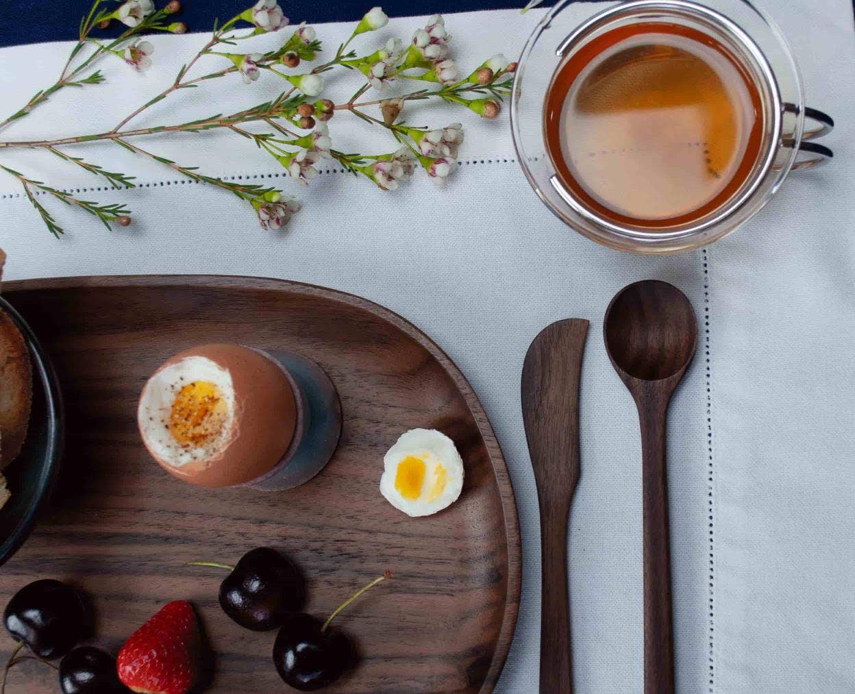 Large Walnut Pebble Tray - Wood Serving Tray by JBrody & Co